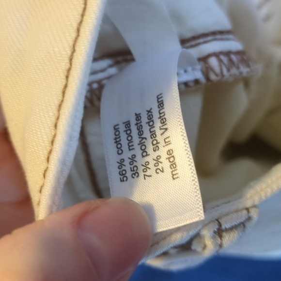 Lane Bryant Ecru Contrast Stitch Sig. Fit Midrise Straight Crop Jean 20 PETITE - Picture 7 of 7